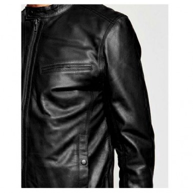 Black Faux Leather High Street Mens Jacket 